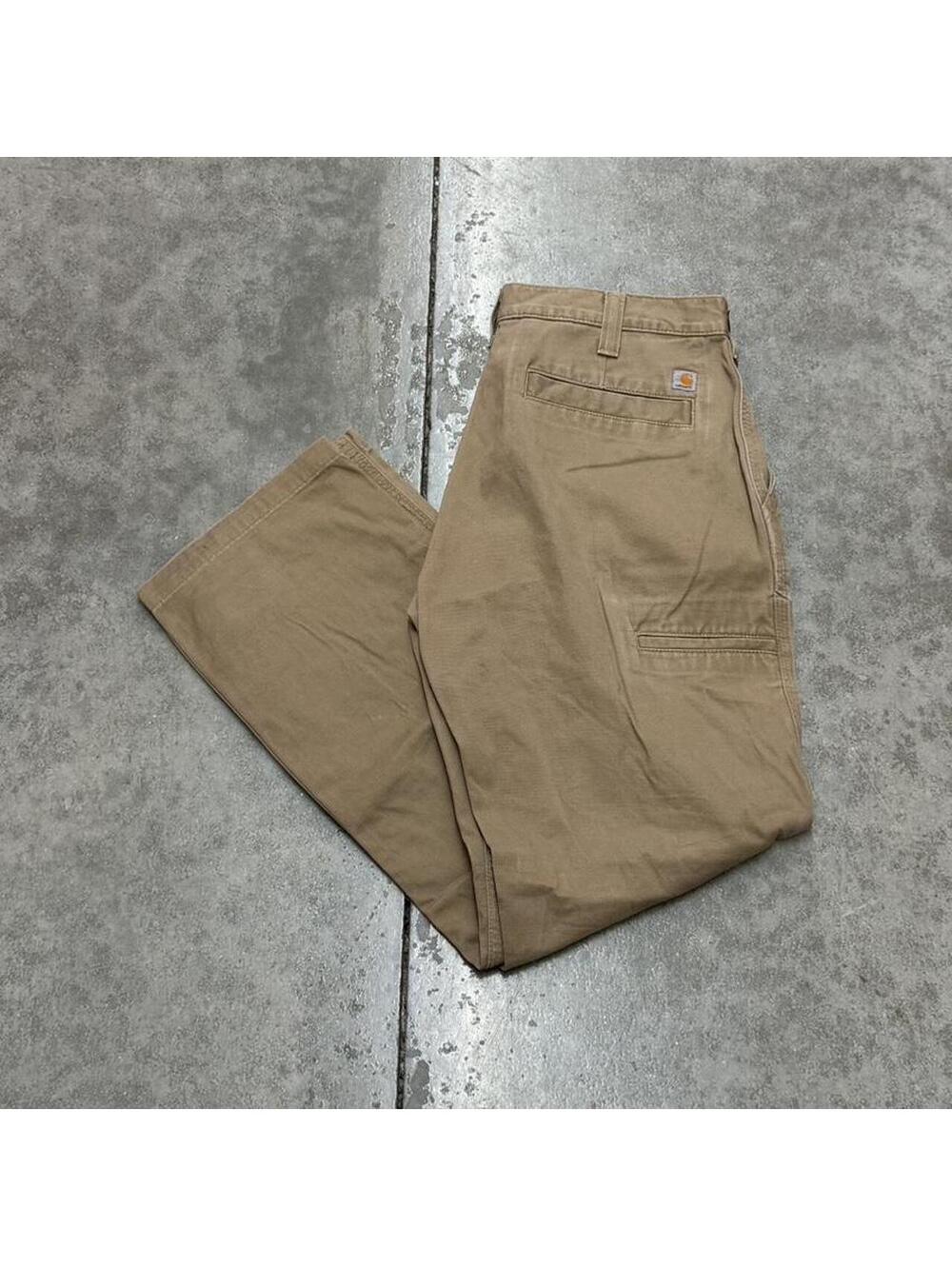 vintage carhartt beige relaxed baggy fit cargo pants size 34 x 32